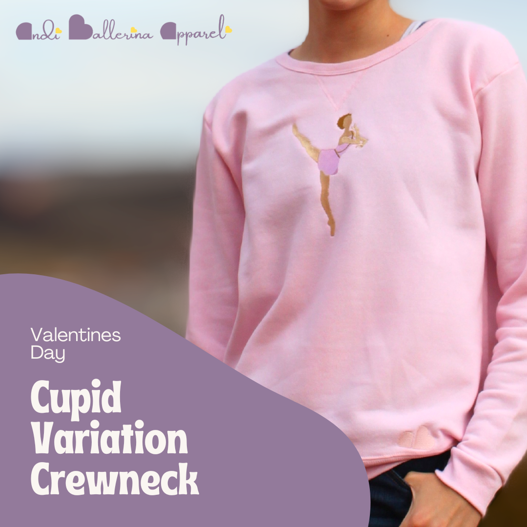 Cupid Variation Crewneck Petal Pink V-notch Crewneck Sweater