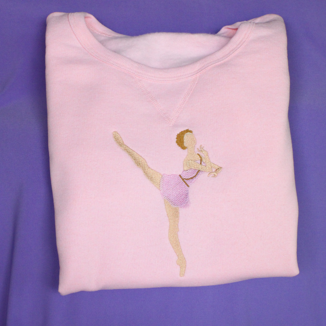 Cupid Variation Crewneck Petal Pink V-notch Crewneck Sweater