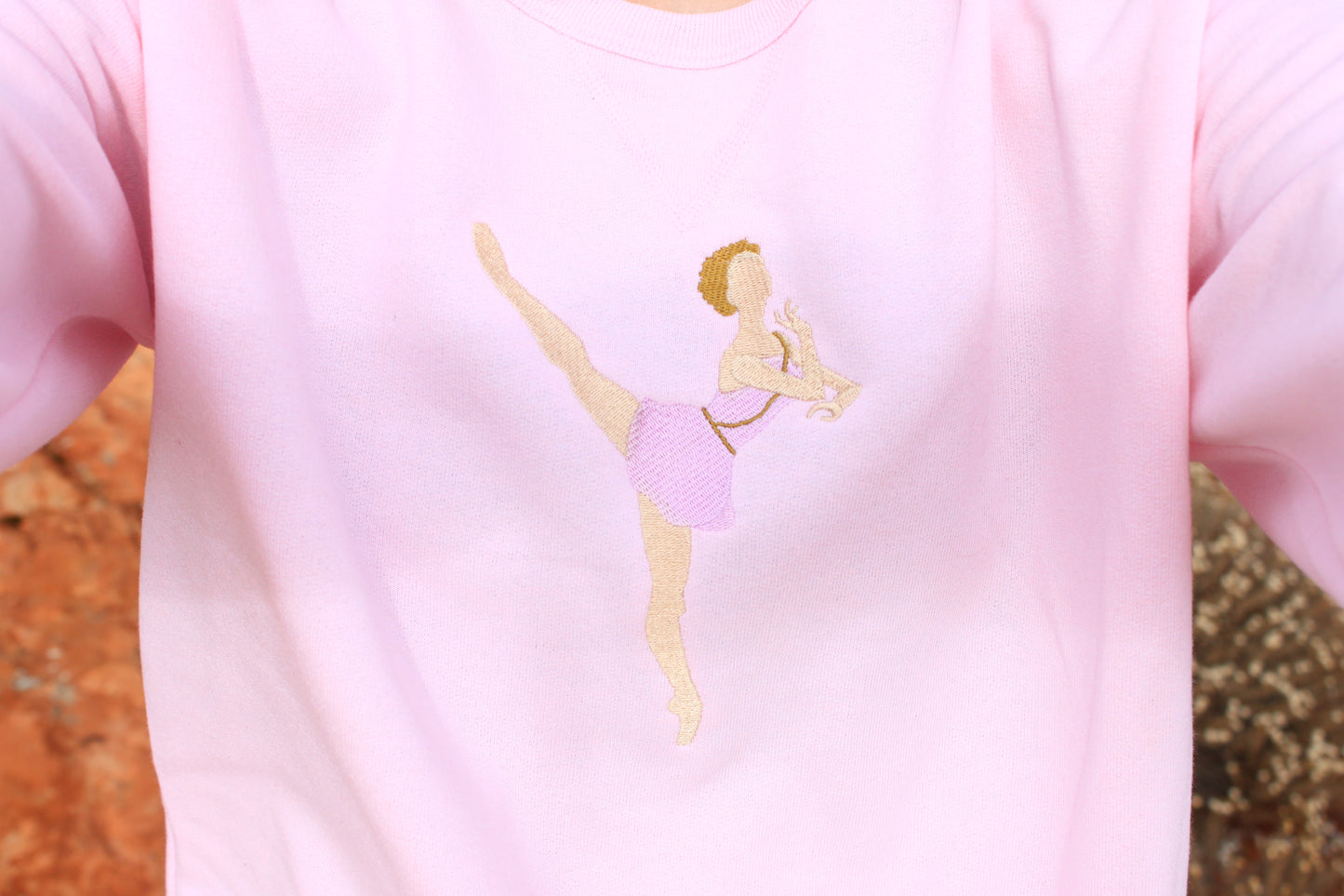 Cupid Variation Crewneck Petal Pink V-notch Crewneck Sweater