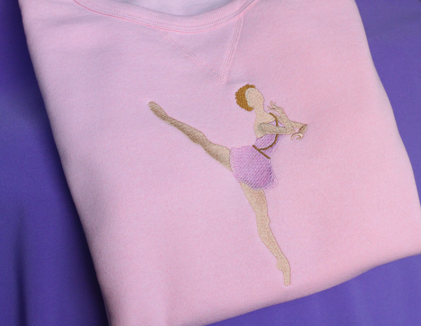 Cupid Variation Crewneck Petal Pink V-notch Crewneck Sweater