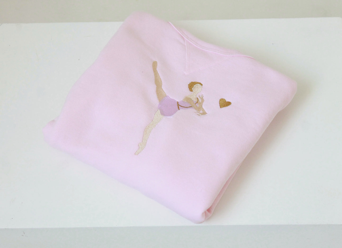 Cupid Variation Crewneck Petal Pink V-notch Crewneck Sweater